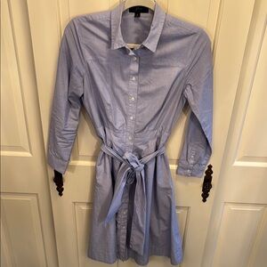 J. Crew Blue Long Sleeve Shirt Dress